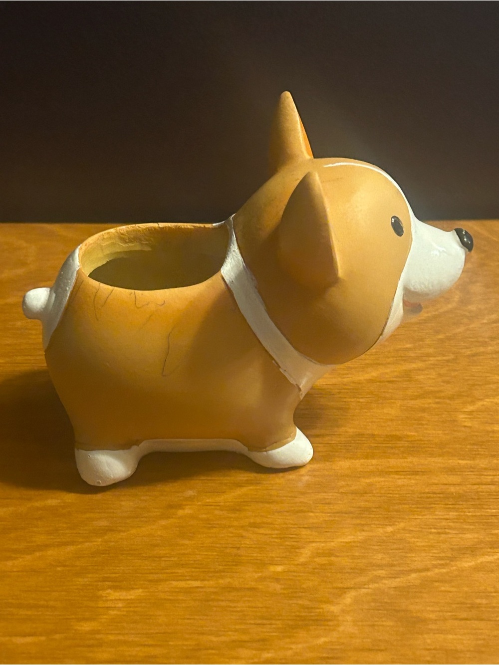 Dog Planter Pot - Brown Corgi Decorative Plant Holder